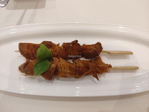 Mushroom skewers at GoodTime Cafe in Kunshan