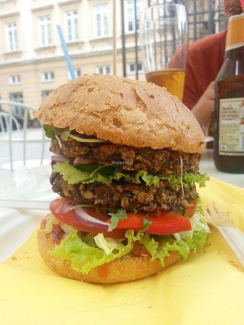 farmer's burger at Fit and Green in Warsaw