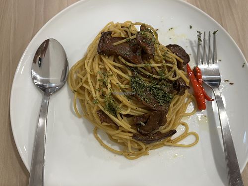Porcini pasta  at Village Vegetarian in Singapore