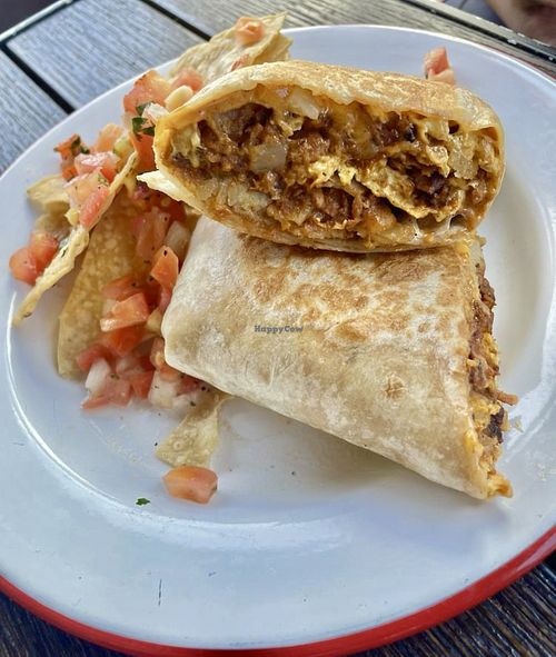 El Vegano Breakfast Burrito  at Café Cultura in Fullerton
