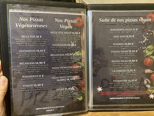 Menu végétarien et végétalien   at Bella Casa in Grand Est