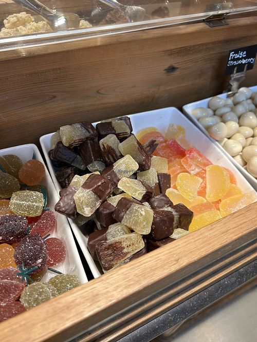 chocolate covered pineapplee  at La Belgique Gourmande in Bruxelles