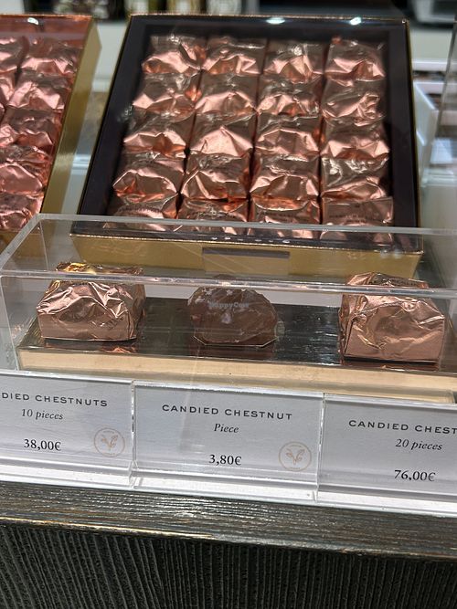 candied chestnut 3,80€  at Pierre Marcolini Zavel in Bruxelles