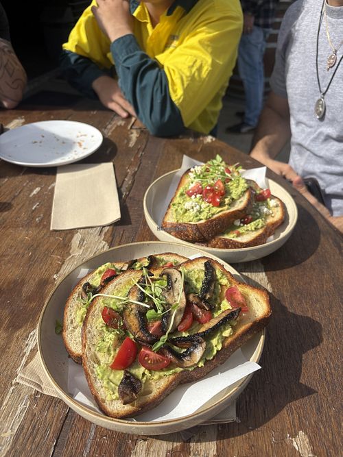 Avo toast  at Cab’s Cafe in Seven Hills