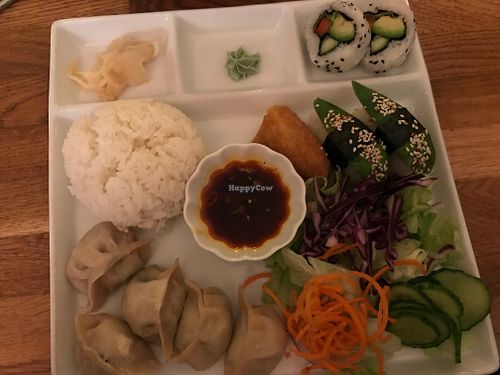 Mix of sushi and gyoza at Helens Sushi in Stockholm
