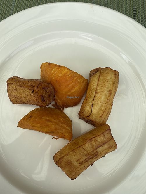 Banana and kumala for breakfast   at Erakor Island Resort in Port Vila