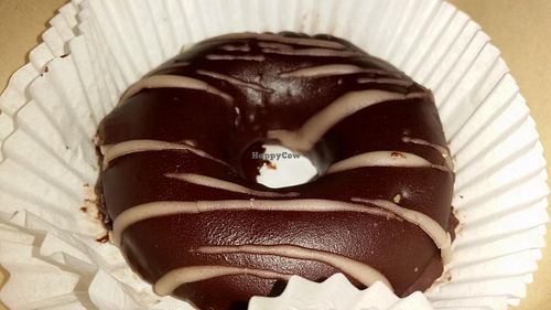 chocolate chip chocolate covered doughnut at Powerplant Superfood Cafe in Los Angeles