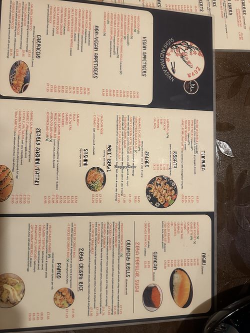 Menu 2   at Zoya in England