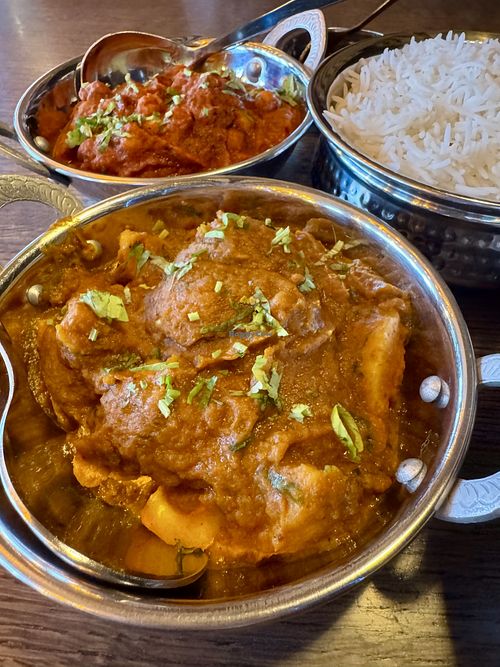 Amritsar aloo chole, jeera aloo and rice   at Namaste Indian Tandoori  in Alesund