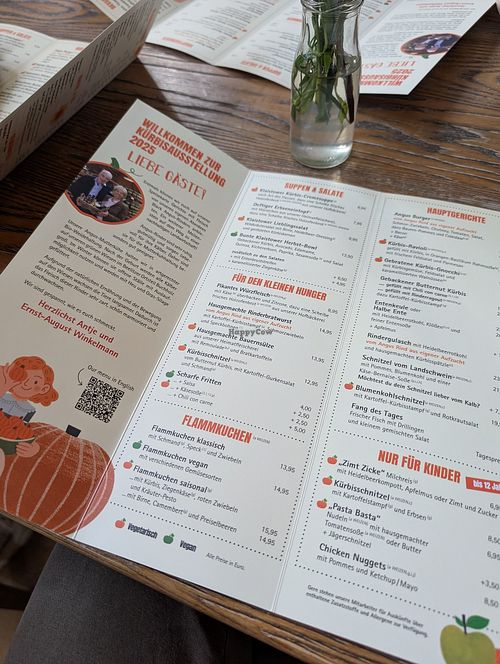 autum menu at Asparagus and Adventure Farm Klaistow in Brandenburg