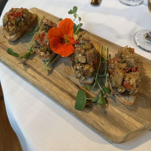 Caponata Crostini Board (special)  at Anthony's Restaurant & Bistro in Plattsburgh
