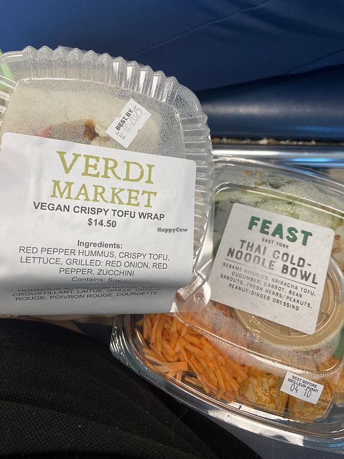 Wrap and noodle bowl  at Verdi Market in Mississauga