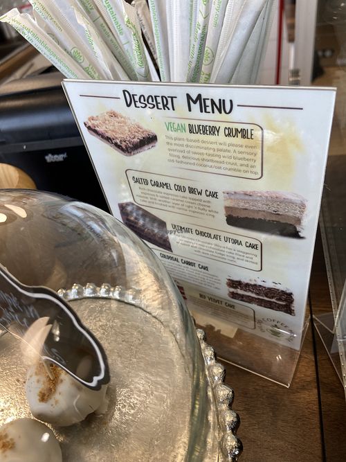A vegan blueberry bar from their own cafe menu  at Dildo Coffee House in Dildo