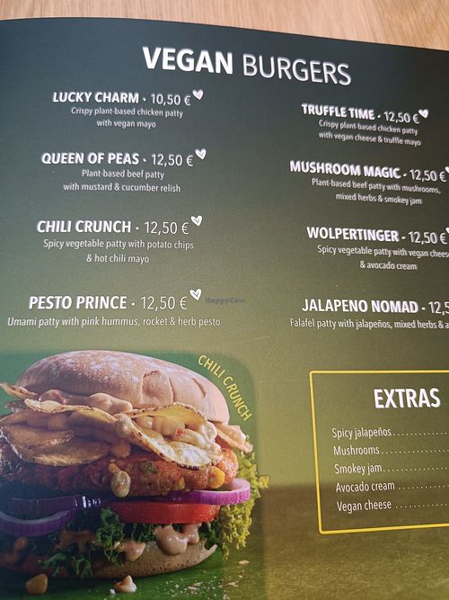 Menu has vegan options at Hans im Glück - Den Haag Passage in Zuid-holland