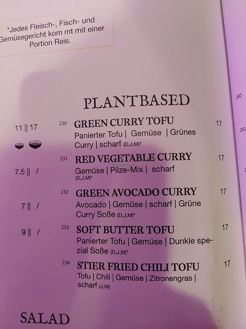 Menu at SAKIMO München in Bayern