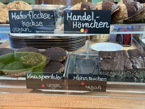 Some of the vegan selection (changing every now and then)  at Flora Café in Schleswig-holstein