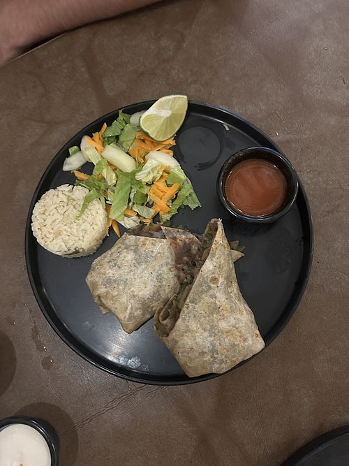 burrito de rajas con champiniones  at Las Campanas in Jalisco