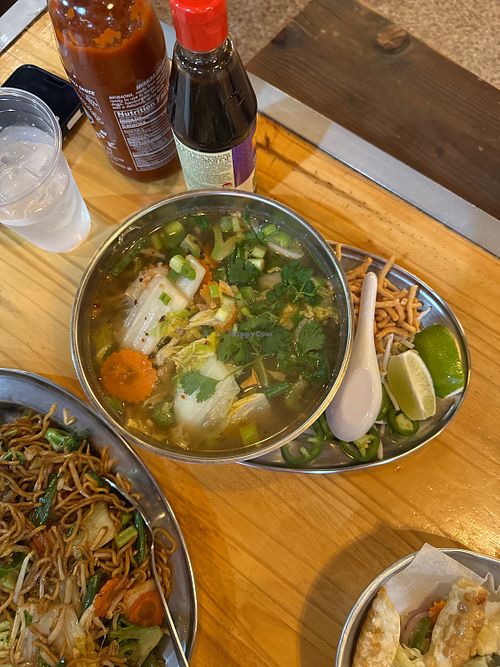 Tom yum noodle soupp  at Let's Pho in Los Angeles