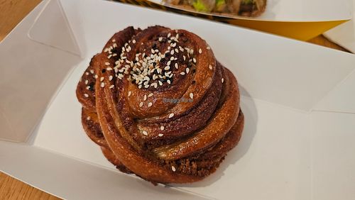 Vegan Tahini Bun
A vegan tahini bun – fluffy dough rolled with a sweet tahini (sesame) filling. at Nomad Bread & Coffee in Lefkosia