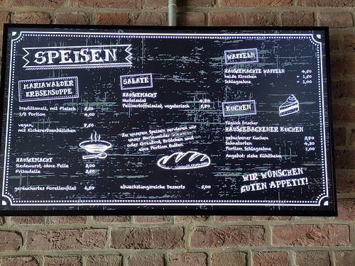 Speisekarte at Kloster Gaststätte in Nordrhein-westfalen
