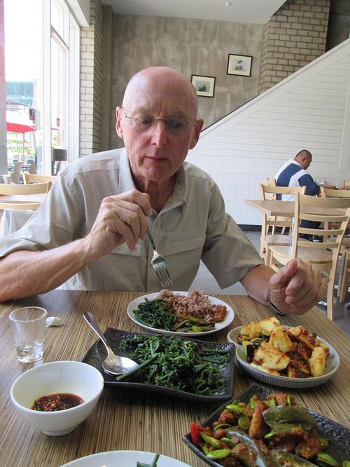 A delicious spicy Malay based meal using tempeh and peanuts with plenty of greens and brown rice. at Beyond Veggie by Secret Recipe - Suria Sabah Shopping Centre in Kota Kinabalu