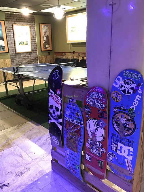 Ping pong table in the back! at The Surfinista Cafe in Cocoa Beach