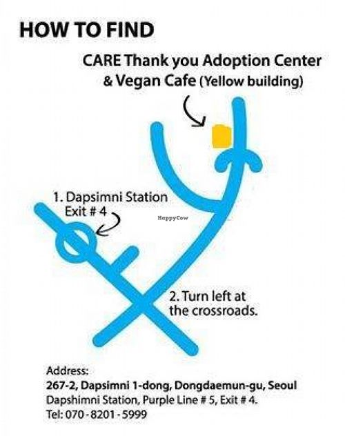 Directions at Coexistence Vegan Cafe in Seoul