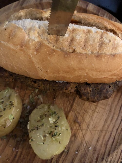 Bacon and seitan panini   at Vegan Rock in Sevilla