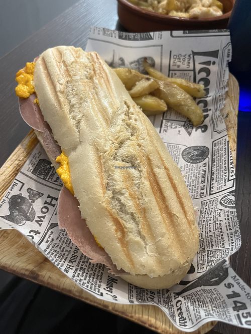 Ham and egg sandwich   at Vegan Rock in Sevilla