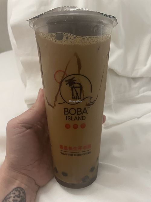 Standard brown sugar boba oat milk tea   at Boba Island  in Larnaka