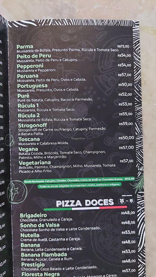 Menu at Nonno Degga Pizzaria in São Paulo