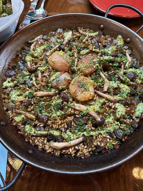 Mushroom paella at L Campo in Livermore