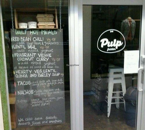 menu at Pulp Friction - Mathers Lane in Hobart