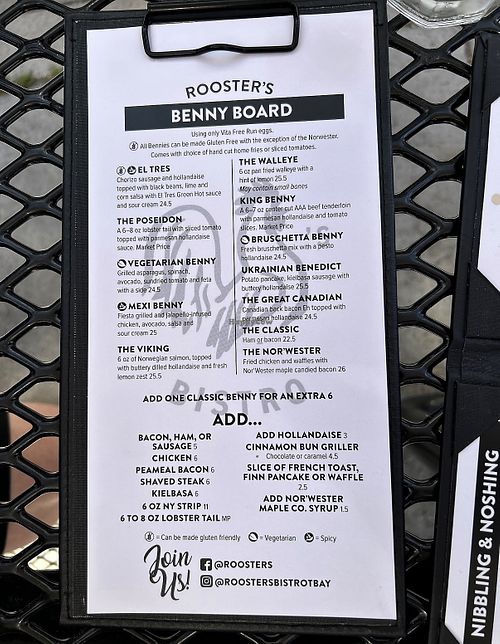 Vegetarian options   at Roosters Bistro in Thunder Bay