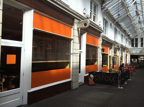 outside at Circle Cafe Bar in Carlisle