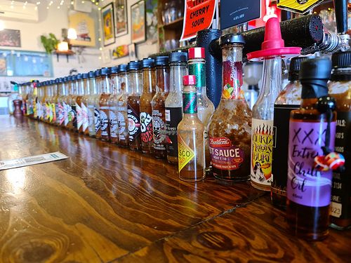 Hot sauce anyone? at True North in Coburg
