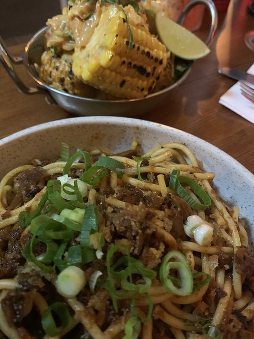 cauliflower bolognese and charred corn from the evening osteria menu   at True North in Coburg