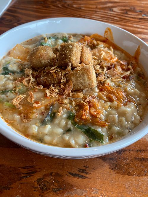 savoury porridge goblin - sweet, spicy and delicious   at True North in Coburg