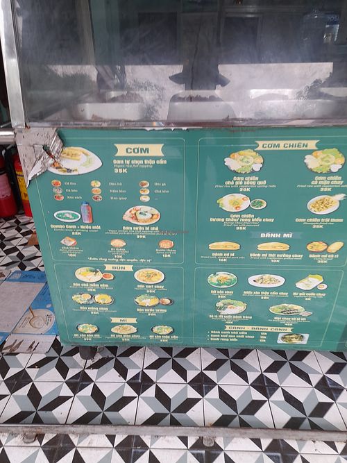 Menu out front at Cơm chay Diệu Vy - Điểm giao hàng in Thành Phố Hồ Chí Minh