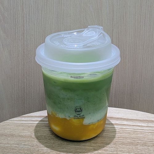 Vegan Mango Matcha Latte at The Açaí Teahouse in Central Singapore