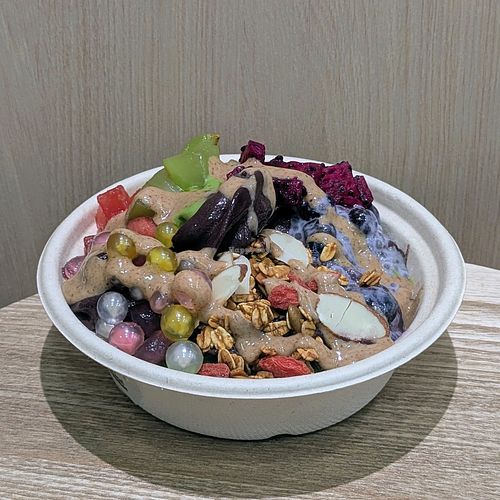Vegan Matcha & Acai Soft Serve with Unlimited Toppings at The Açaí Teahouse in Central Singapore