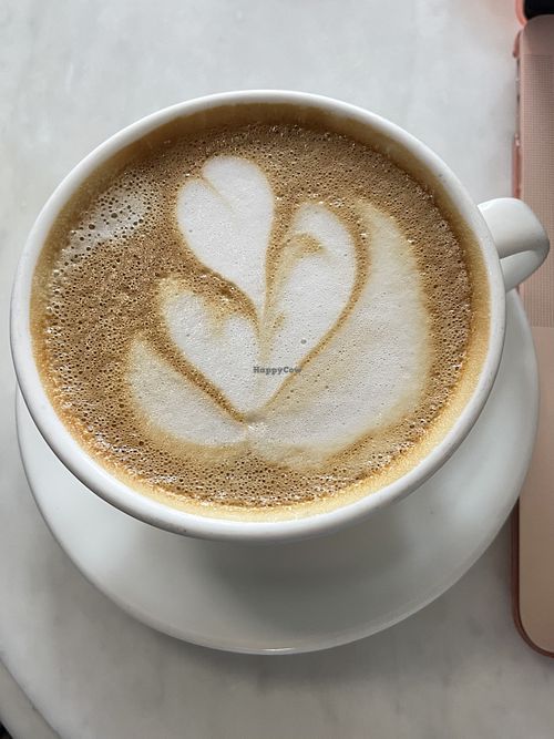 Almond milk latte  at Redchurch Cafe + Gallery in Hamilton