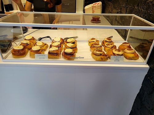 Ceirios Buns Display Counter. at Ceirios Coffee in Gwynedd