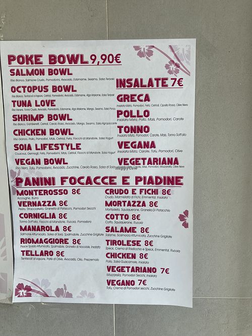 Menu  at MangiAmi in New York