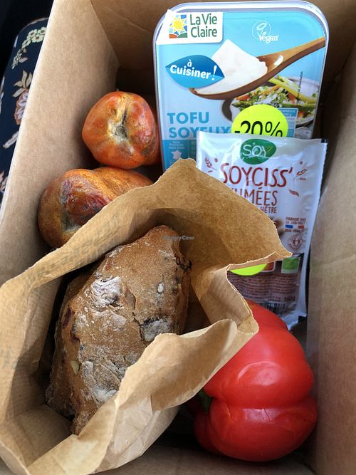 Box I got via too good to go app (all vegan 👌🏾) - 3,99€ instead of 12€  at La Vie Claire - Furiani in Corsica