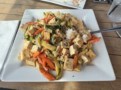 Tofu veggie stir fry  at Aloha Grill in Huntington Beach