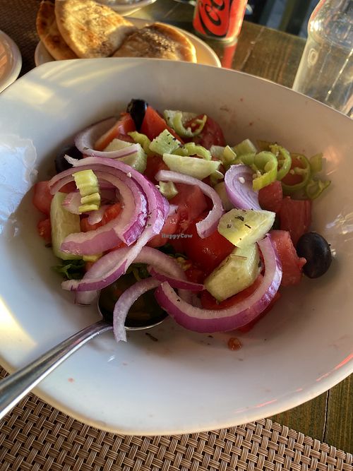 Bauernsalat ohne Käse - Χωριάτικη χορις τυρί   at Traditional House Restaurant in Kos