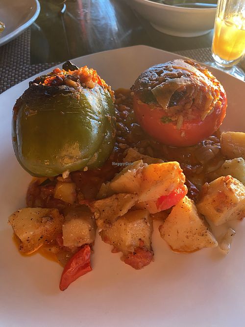 Gefülltes Gemüse mit Reis - Γεμιστά   at Traditional House Restaurant in Kos