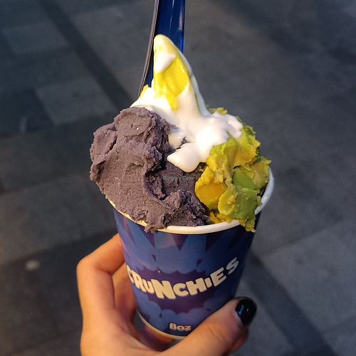 purple yamvocado avo sundae at Miguelitos Ice Cream in Melbourne