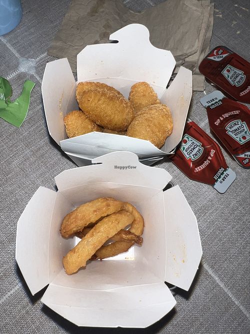 Potato comes and onion rings  at Garden Catering - Stamford in Stamford